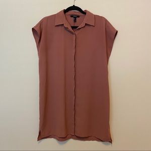 Forever 21 Deep Orange Button-Up Dress